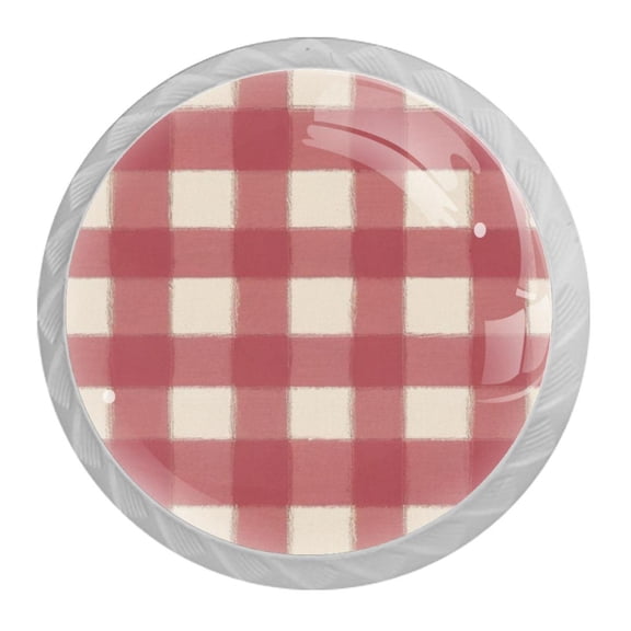 4 Pack 1.37" Decorative Warm Hearted Grid Pattern Kitchen Cabinet Knobs with Screws (0.28lb)