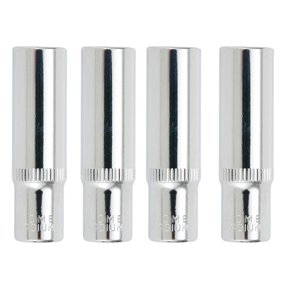4-Pack 1/4 Inch Drive 10mm Deep Hexagon Socket Wrenches, Chrome Vanadium Steel High Torque Sockets for Mechanics and DIY Repair Tools
