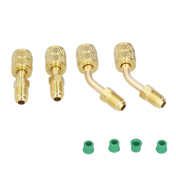 4-Pack 1/4 SAE to 5/16 SAE Conversion Heads, Refrigerant Charging Adapter for R410A, Reducer Fluoride Tools