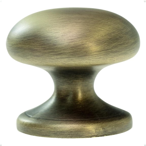 4-Pack 1.5 Inch Large Brushed Antique Brass Bi-fold Closet Door Knobs with Wide Base,Weathered Dresser Kitchen Cabinet Doorknobs, Furniture Drawer Vingtage Pulls Handles