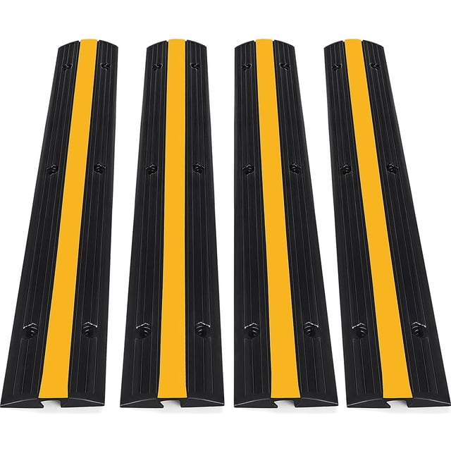 4 Pack 1 Channel Cable Protector Ramp Hose Protector Ramp for Cords ...