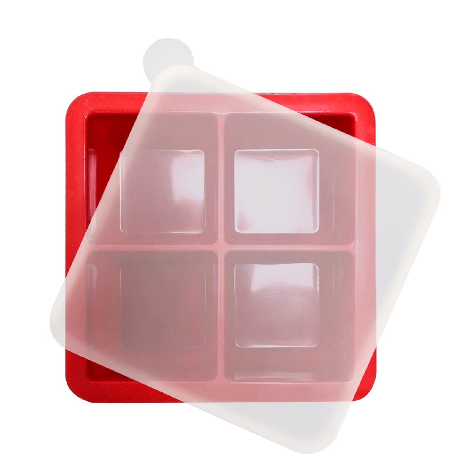 4-Pack 1-Cup Silicone Freezer Trays with Lids - Leakproof Soup & Broth ...