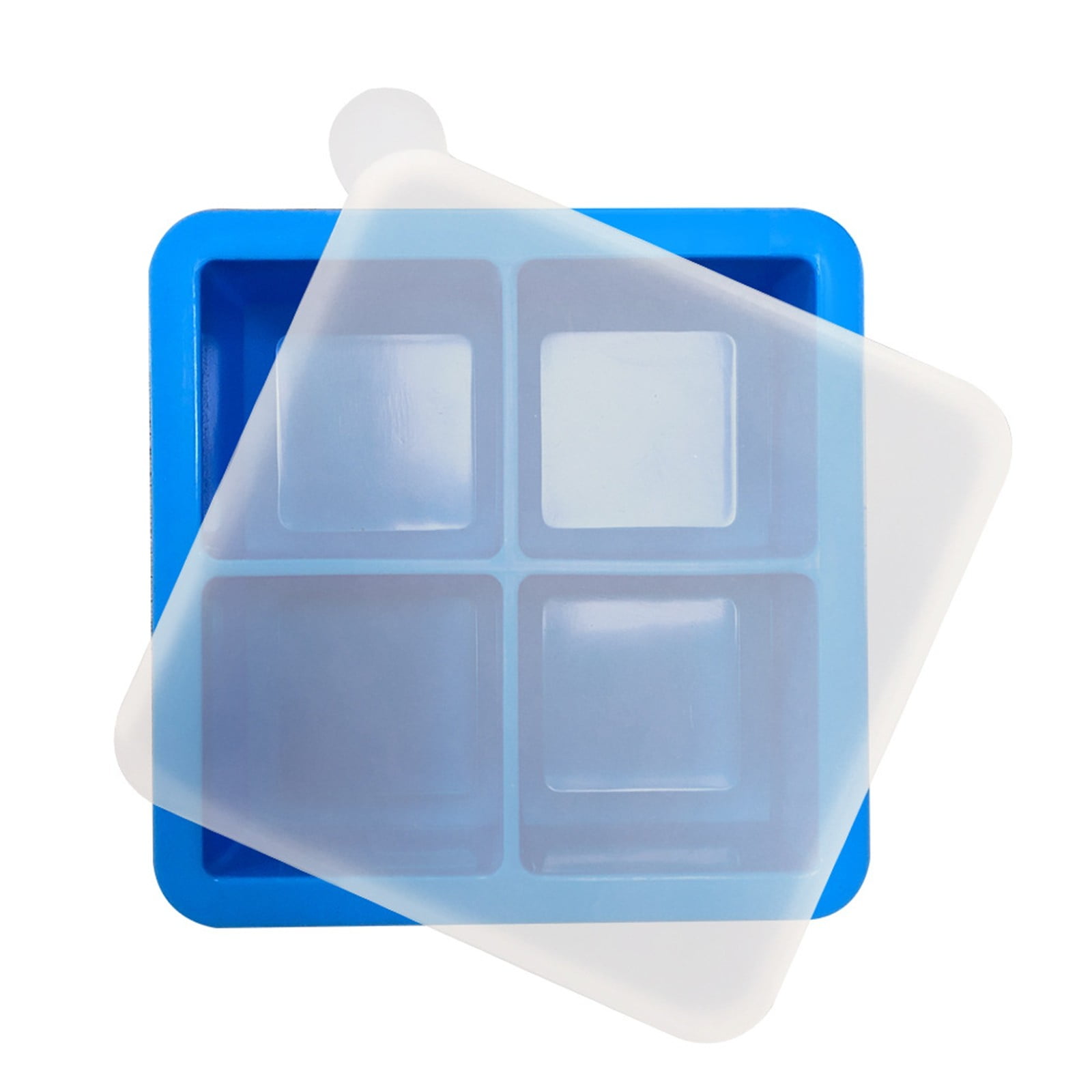 4-Pack 1-Cup Silicone Freezer Trays with Lids - Leakproof Soup & Broth ...
