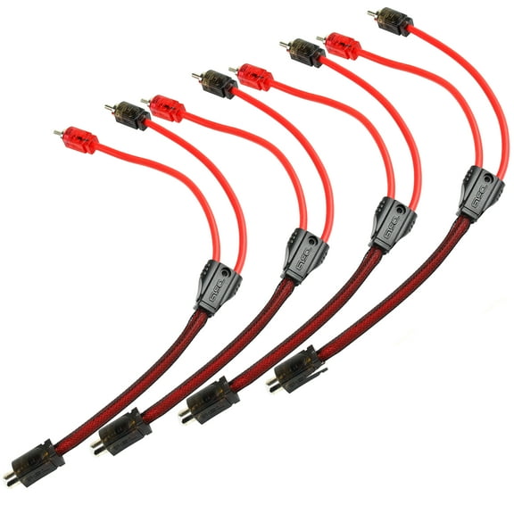 4 Pack 1 Female 2 Male RCA Splitter Cable Audio Competition Rated DS18 R1F2M