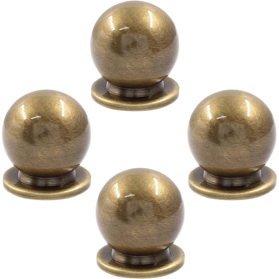 4 Pack 1 Inch Bronze Solid Brass Mini Round Cabinet Knob for Professional Daily Home Use