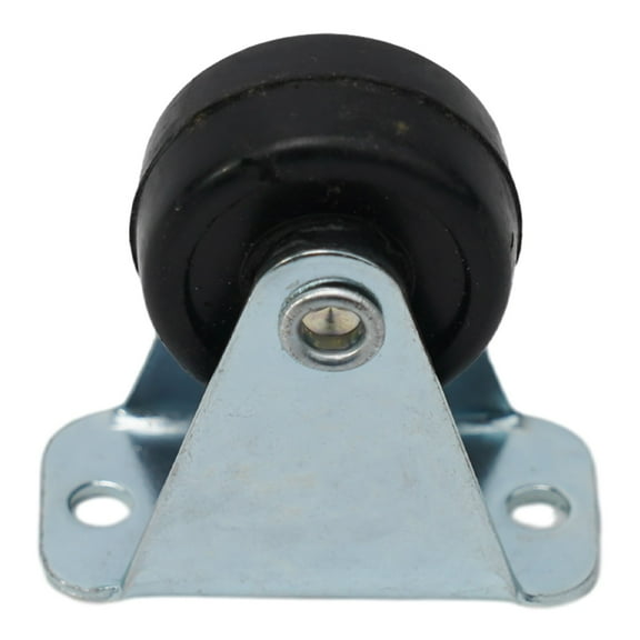 4 Pack 1 Inch Rubber Caster Single Wheels Heavy Duty Rigid Non-Swivel Top Plat