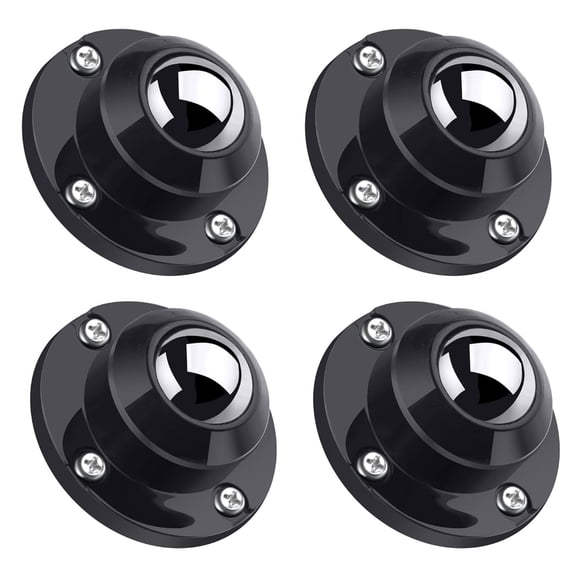4 Pack 1 Inch Self Adhesive Paste Caster Wheels for Furniture Kitchen Appliance Rollers, Load Capacity 28LBS Per Wheel, Low Profile Swivel Wheels for Bucket Storage Bins