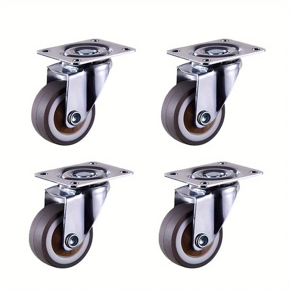 4 Pack 1 Inch TPR Flat Bottom Rubber Universal Wheels, Heavy-Duty Furniture Casters For Carts, Furniture, Cabinets, Wooden Boxes ,Quiet and Smooth