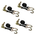 thumbnail image 1 of 4 Pack 1" x 15' USA Heavy Duty Utility 1" Ratchet Tie Down Strap w/ S Hook for Boat Motorcycle,Black, 1 of 5