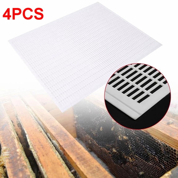 4 Pack 10 Frame Plastic Queen Bee Excluder,Trapping Net Grid Beekeeping Tool Kit