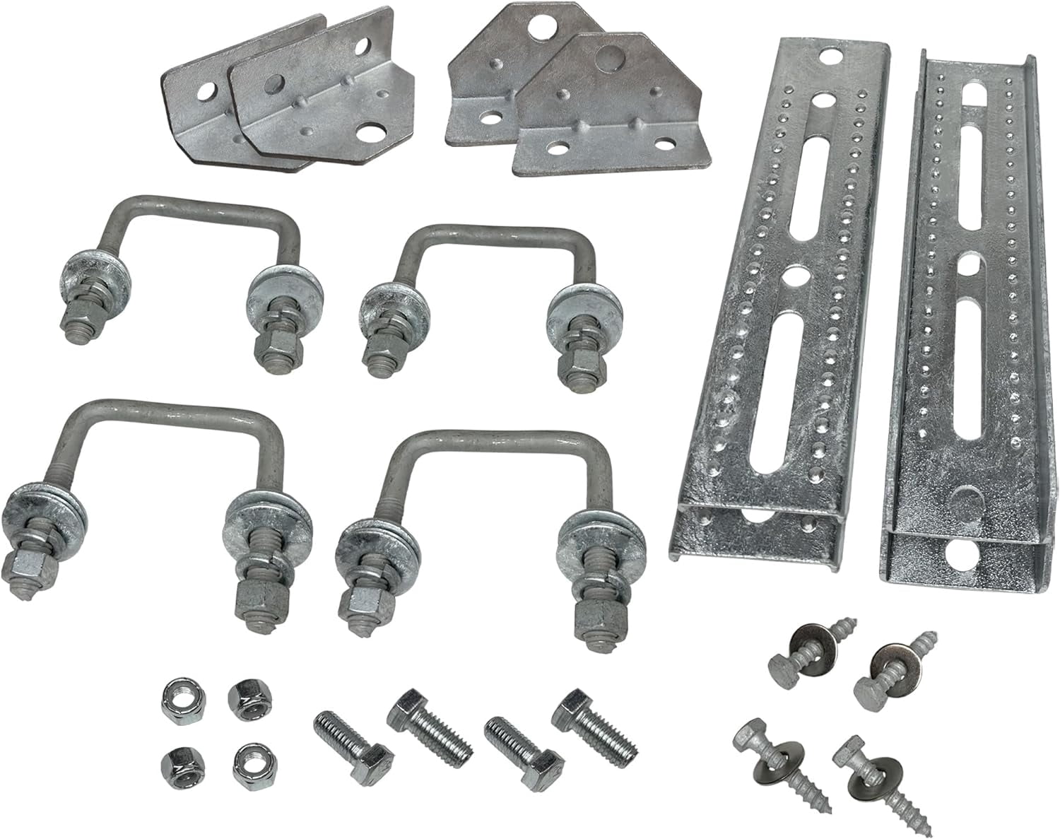 8-Pack Heavy Duty Galvanized 8" Swivel Top Bunk Bracket Kit With Hardware For 3x3 Cross Members, Boat Trailer