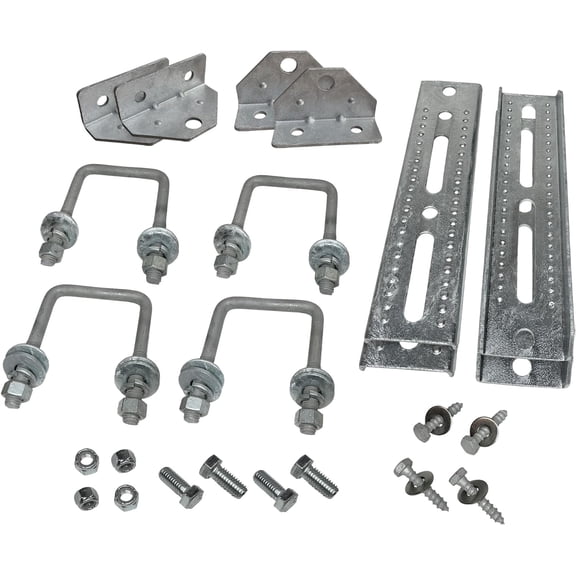 4 Pack - 10" Galvanized Swivel Top Bunk Bracket Kit with Hardware for Boat Trailer, fits 3x3 Cross Members, Heavy Duty