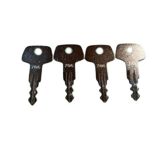 4 Pack 10# Ignition Keys ,Cap Fuel Lock Key 706 Fits for Liebherr Heavy Equipment Loaders Excavator Dozers