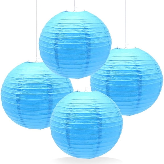 4 Pack 10 Inch Large Paper Lantern Shade Jumbo Chinese Round Hanging Japanese Paper Lantern Lamp for Home Wedding Party Ceiling Decoration