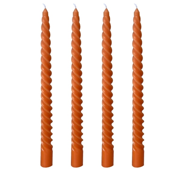 4 Pack 10 Inch Yellow Spiral Taper Candles for Summer Spring Home Decoration, Unscented Dripless Twisted Candlesticks for Dinner Birthday Party Outdoor Gathering and Easter