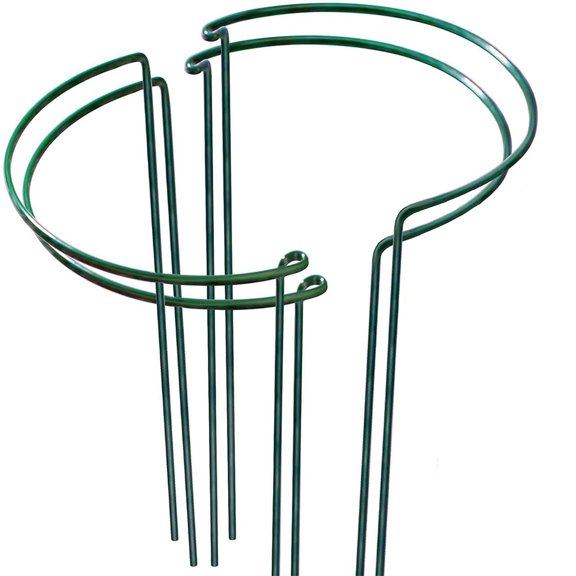 4 Pack 10" W x 16" H Tall Plant Support Stakes, Half Round Metal Peony Cages and Supports, Monstera Plant Support Snake Plant Stake Flower Support Ring for Tomato, Hydrangea Outdoor Indoor
