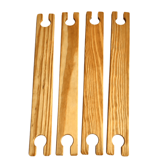 LeeKraftz 4 Pack 10-Inch Weaving Stick Shuttles  Wooden Loom Tools for Tapestry & Fiber Arts