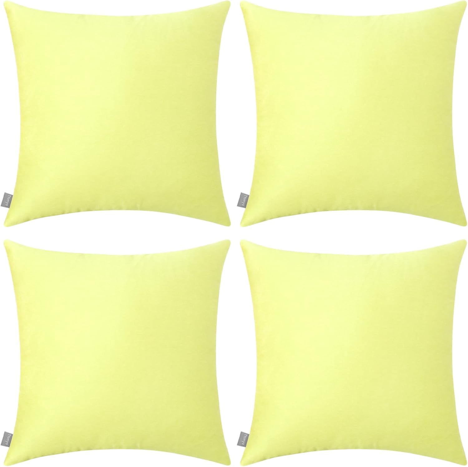 4Pack 100 Cotton Comfortable Solid Decorative Throw Pillow Case