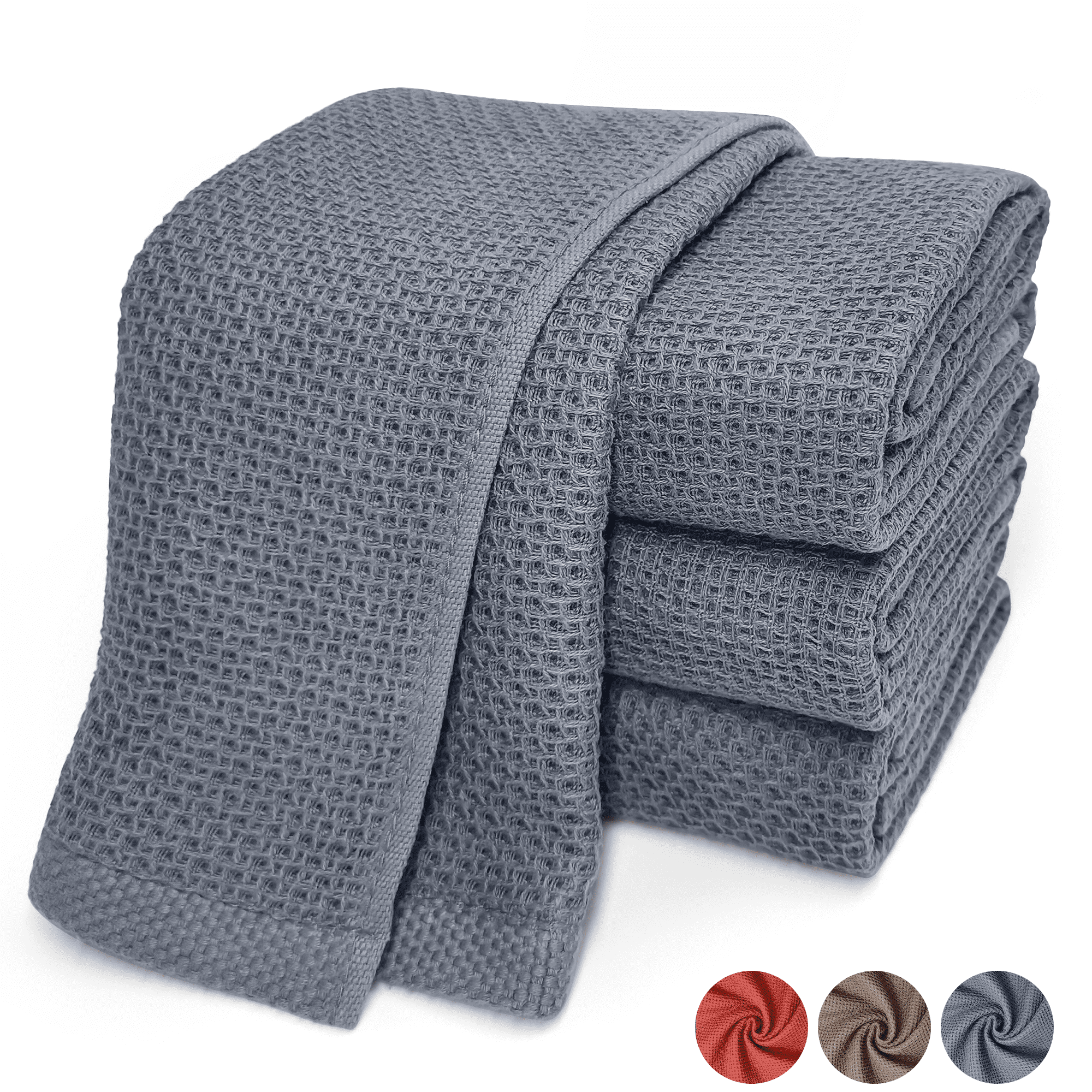 Homie Reusable 4 Pack 100 Cotton Waffle Weave Dish Cloths, Quick