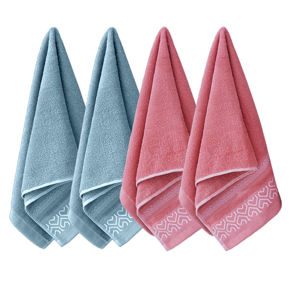 American Soft Linen Luxury Hand Towels for Bathroom, 600 GSM Heawy Weight 16x28 Size 100% Cotton Turkish 4 Piece Hand Face Towel Set, Dark Gray Hand Towels
