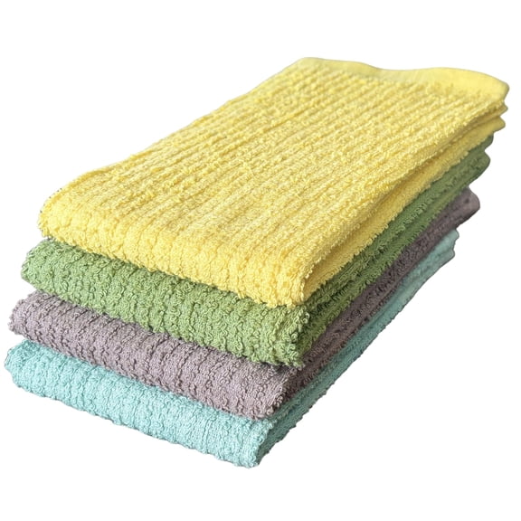 4 Pack, 100% Cotton Terry Bar Mop Kitchen Cleaning Towels, Restaurant, Rags, Ultra Absorbent, Machine Washable, Size: 16 x 19 Inches.