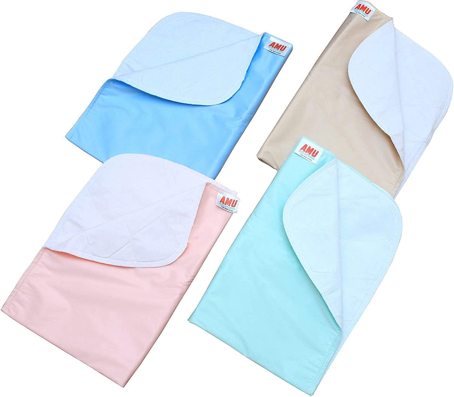 4 Pack 100 Cotton Washable Bed Pads/Reusable Incontinence Underpads