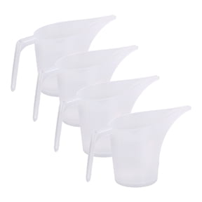 4 Pack 1000ml Plastic Measuring Cups, Measuring Jug with Long Spout, Multipurpose Funnel Pitcher for Baking, Canning, Candle Soap Making, Watering Plants