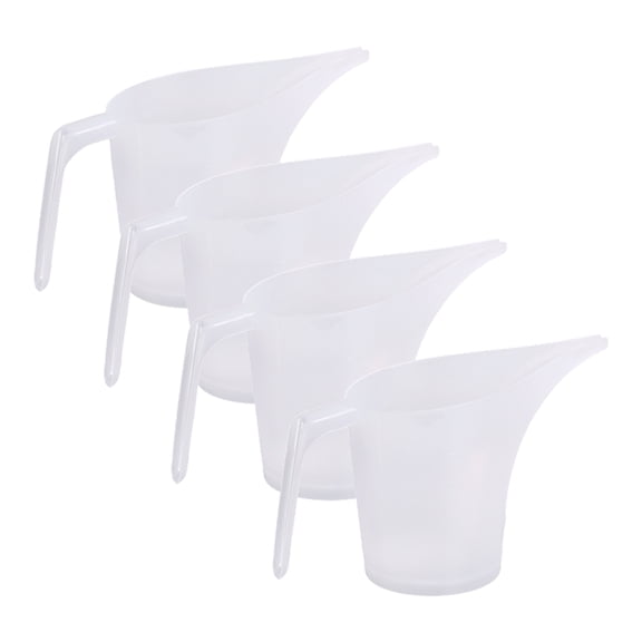 4 Pack 1000ml Plastic Measuring Cups, Measuring Jug with Long Spout, Multipurpose Funnel Pitcher for Baking, Canning, Candle Soap Making, Watering Plants
