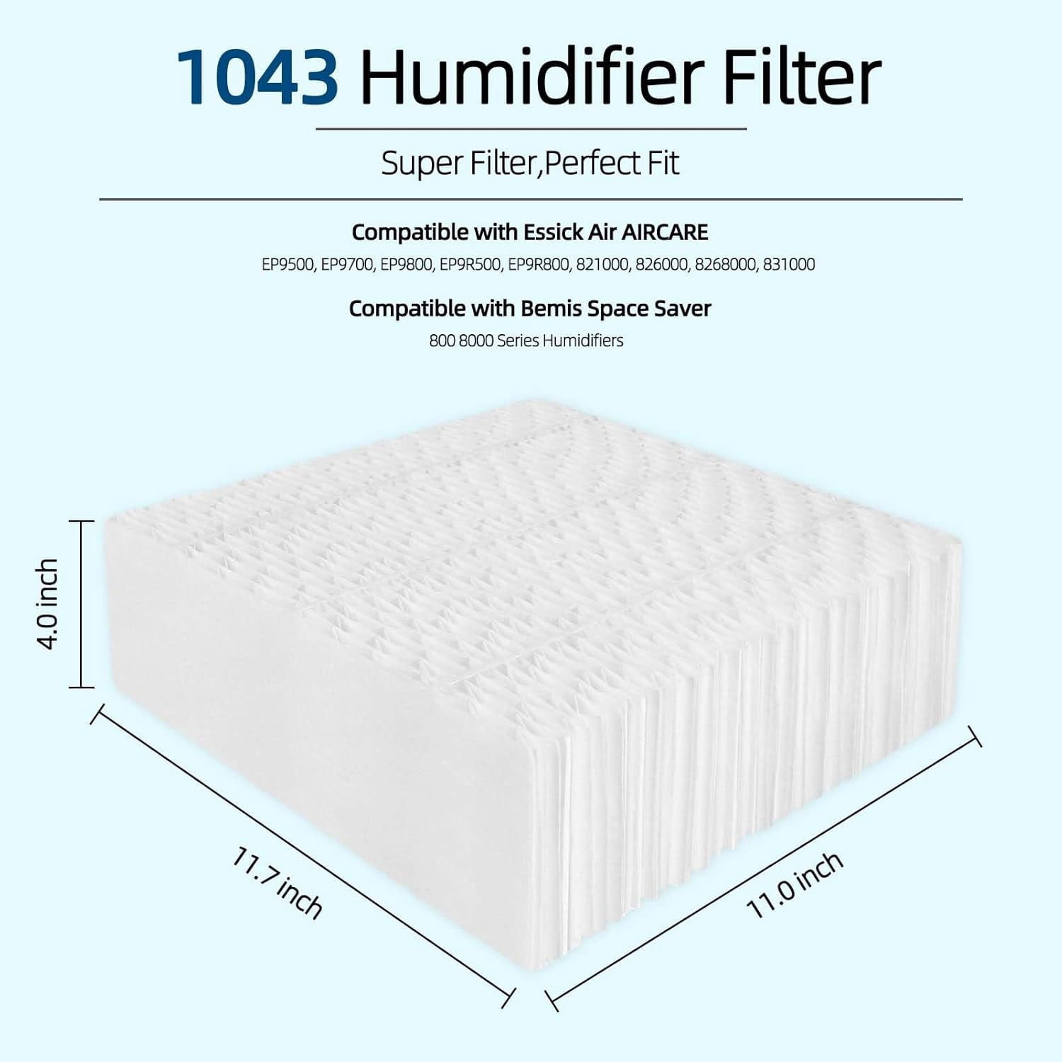4-Pack 1043 Humidifier Filter  for Essick  AIRCARE EP9500 EP9700 EP9800 EP9R500 EP9R800 821000 826000 826800 831000  Space Saver 800 8000  Wick