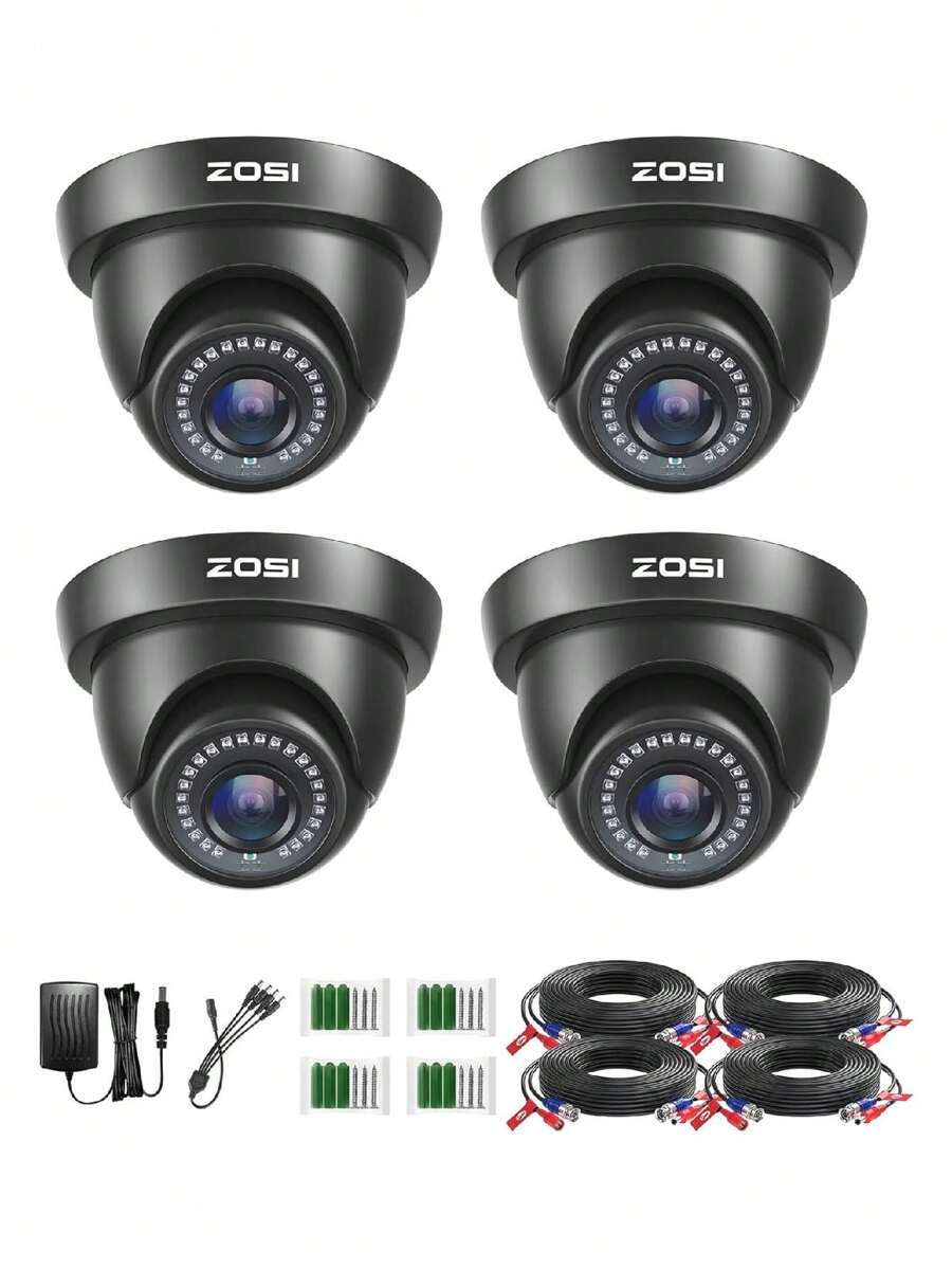 4 Pack 1080P 2.0MP 1920TVL HD-TVI Security Cameras Outdoor Indoor 80ft Night Vision Surveillance Camera For 720P/1080N/1080P/5MP Lite/5MP/8MP 4K HD-TVI AHD CVI Analog CCTV DVR Systems