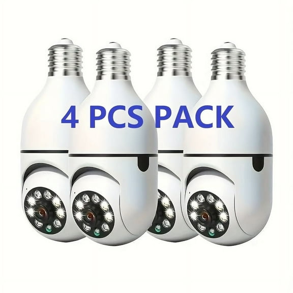 4-Pack 1080P WiFi Bulb Security Camera, AI Motion Tracking, Smart PTZ 360 View, 2.4/5G, App Control, Night Vision