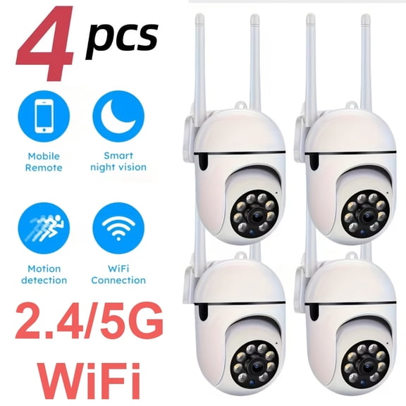4-Pack 1080P WiFi Security Cameras with Dual-Band 2.4/5G, Color Night Vision for Home Surveillance