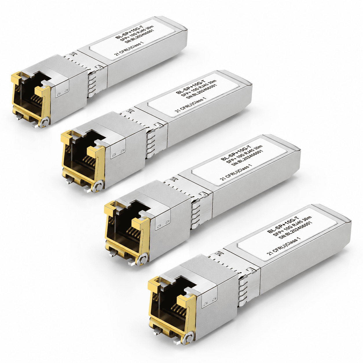 4-Pack 10G SFP+ to RJ45 Transceiver Module, CAT6a/CAT7 30m Transmission ...