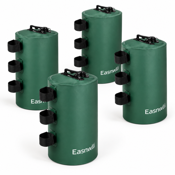 4 Pack 10L Water Weight Bags, 88lbs Total Heavy Duty Tent Leg Weights for Pop Up Gazebo, Beach, Green