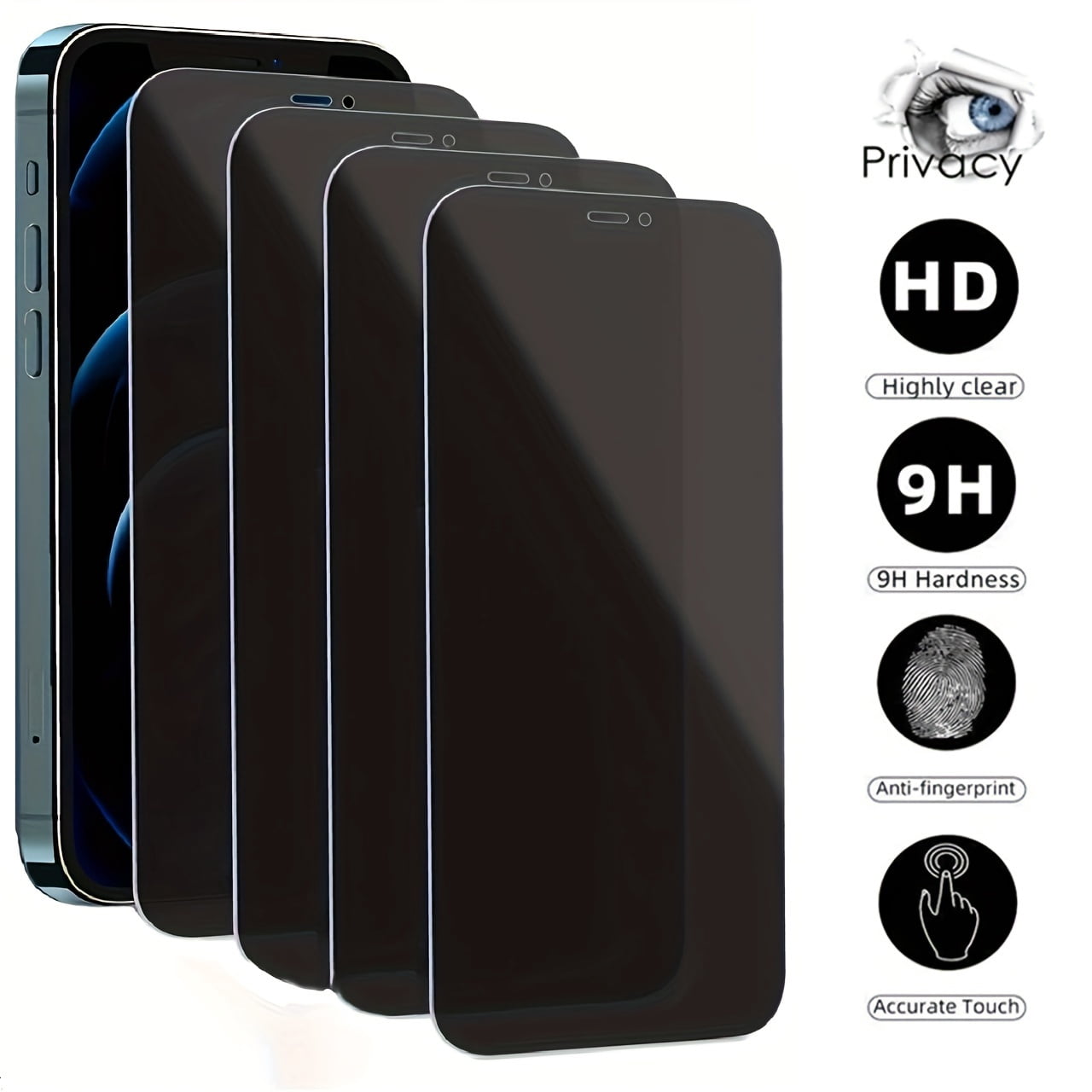 4-Pack 11/12/13/14/15 Pro Max Phone Screen Protector, HD Clear, 9H ...