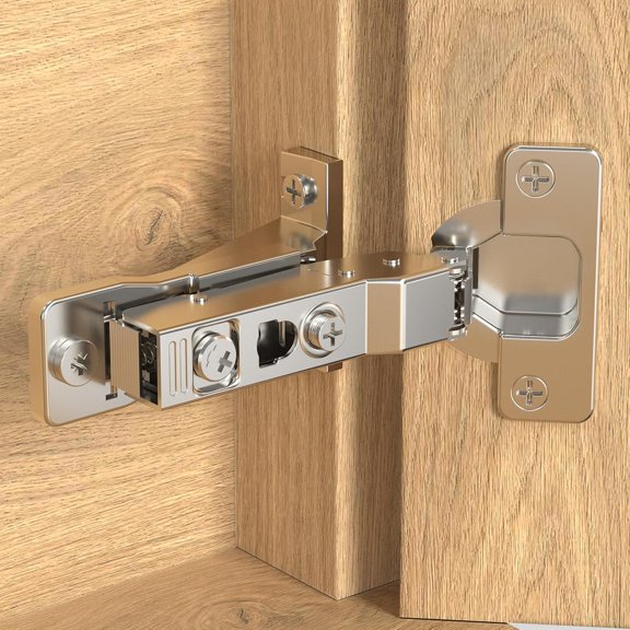4 Pack 110° Face Frame Inset Cabinet Hinges, Soft Closing 3D Adjustment, Clip On Plate, Smooth Slow Close Concealed Hidden Replacement, Easy Installation, Insert Hardware for Kitchen Cupborad