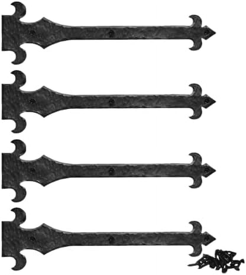 4 Pack 12 Inch Faux Door Hinges Black Decorative Strap Hinge Wrought