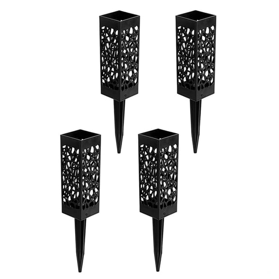 4 Pack 12 Inch Grave Vases for Cemetery with Stake, Graveside Flower Holder, Memorial Day Grave Decorations Cemetery Vases for Grave for Graveyard Headstone Flower Marker(Black)