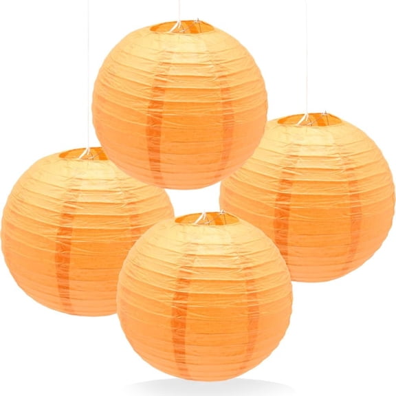 4 Pack 12 Inch Large Paper Lantern Shade Jumbo Chinese Round Hanging Japanese Paper Lantern Lamp for Home Wedding Party Ceiling Decoration