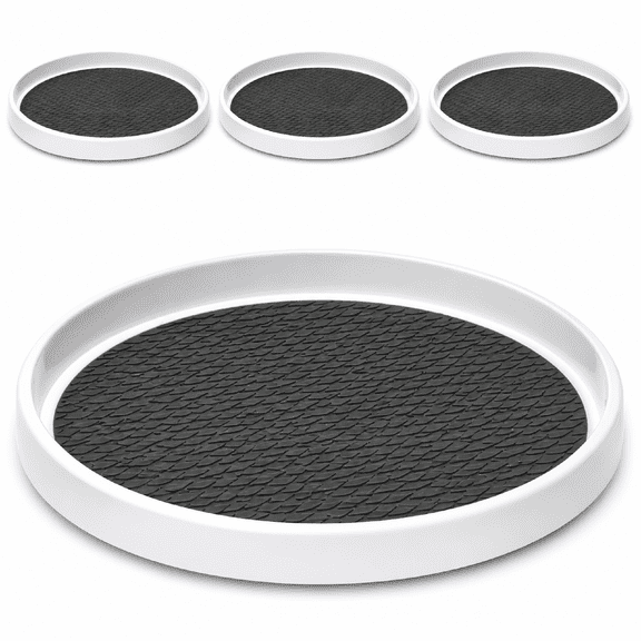 Lazy Susan Turntable Plastic 12 inch 4 pack Non Skid Bpa free Cabinet Pantry Fridge Condiments Home
