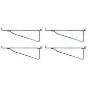 (4 Pack) 12 Inch Metal Mega Shelf Brackets for 1/8" 1/4" Pegboard Slatwall