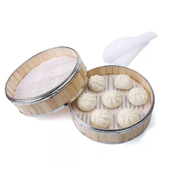 4 Pack 12 Inch Silicone Steamer Liners, Mesh Mat Pads for Dumplings, Buns and Steaming, TIKA