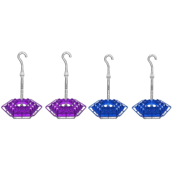 4-Pack 12 Ounce Hummingbird Feeder – 30 Port with Perch & Built-In Ant Moat