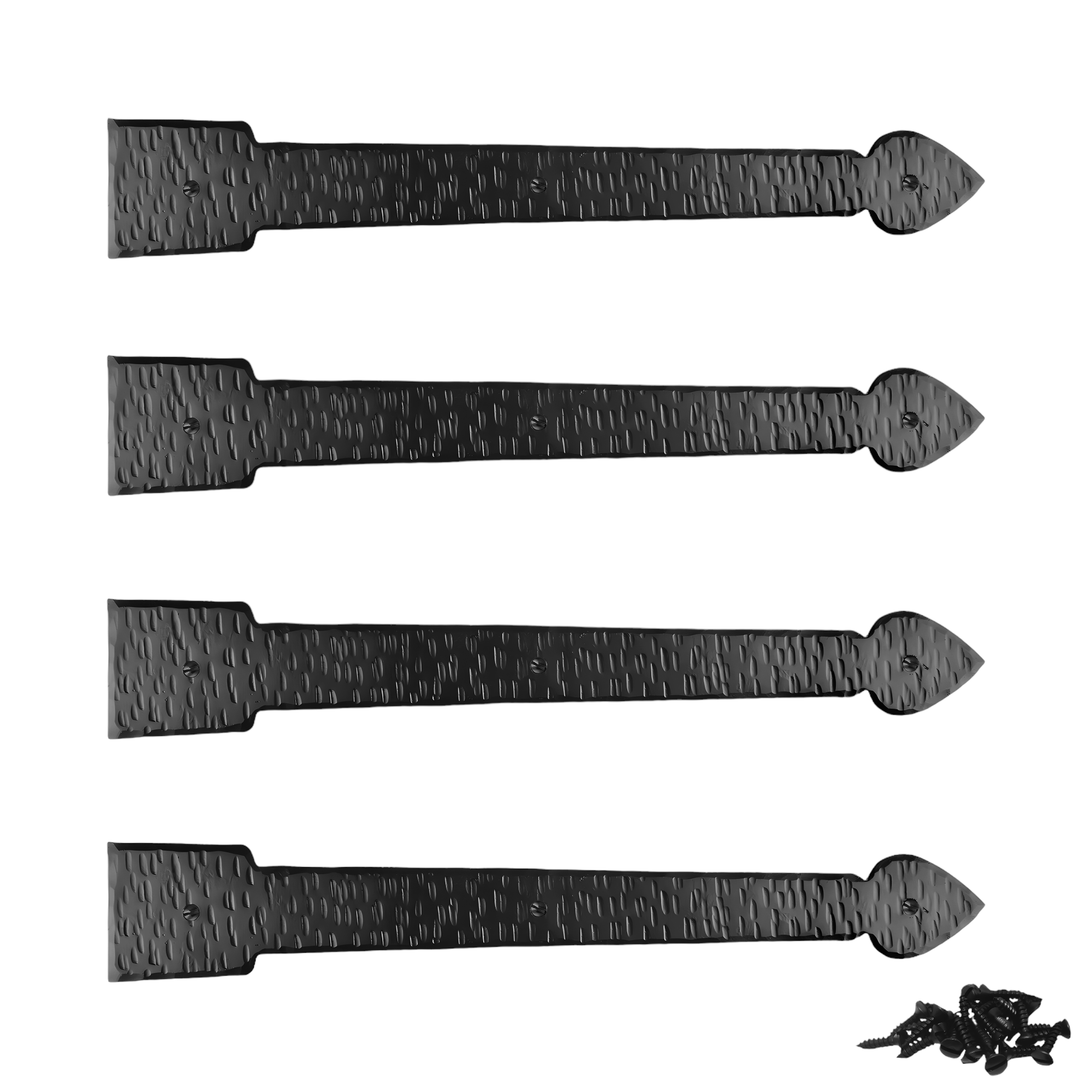 4 Pack 12 inch Faux Door Hinges Black Decorative Strap Hinge Wrought