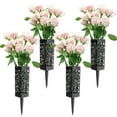 thumbnail image 1 of 4 Pack 12 inch Memorial Cemetery Floral Holder Decoration-Plastic Floral Vase Cones with Long Spike Stake and Drainage Holes for Gravestone Grave Yard Ground Outdoor Flower Marker, 1 of 7