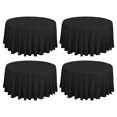 thumbnail image 1 of "4 Pack 120 Inch Round Tablecloth, Black Polyester Fabric Table Cloth for Round Table, Stain and Wrinkle Washable Table Cover for Wedding Party Dining Table Buffet Banquet Restaurant and Camping", 1 of 2