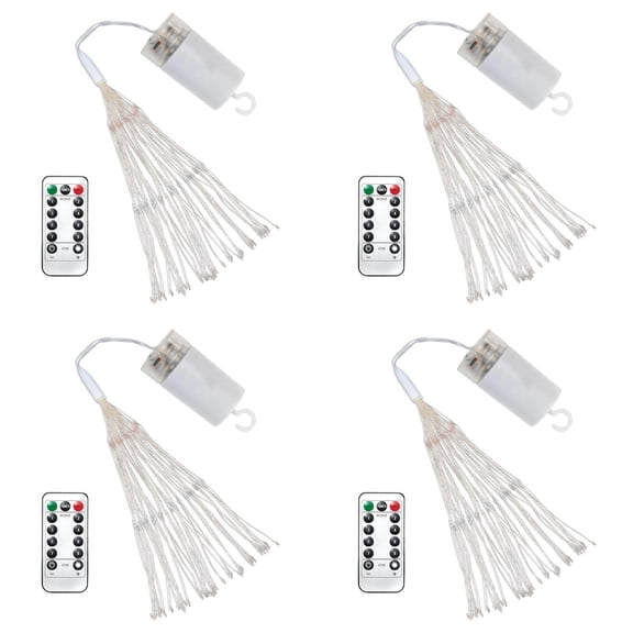 4-Pack 120 LED Fairy Lights Battery Operated with Timer & Remote, Waterproof 8 Modes Twinkle Lights for Indoor Outdoor Wedding Christmas Party Home Decor (Multiple Colors)