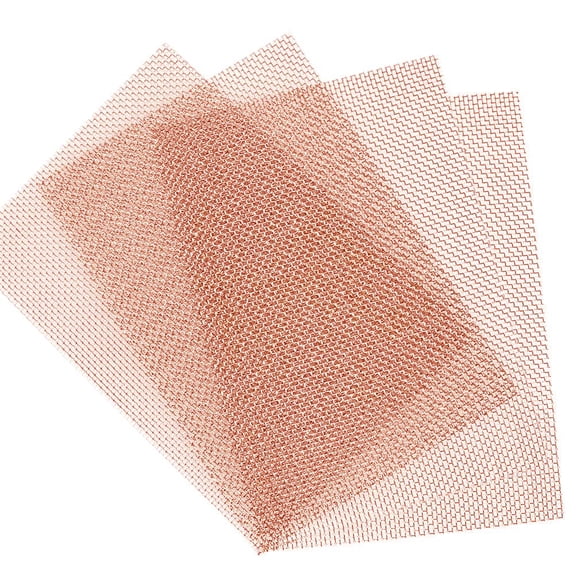 4 Pack 120 Mesh 99.9% Pure Copper Screen Woven Mesh Screen, Copper Mesh Cloth Fine Mesh,5.9x19.68 Inch