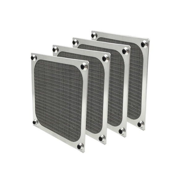 4 Pack 120mm Computer Fan Filter Grills with Screws Ultra Fine Aluminum Mesh