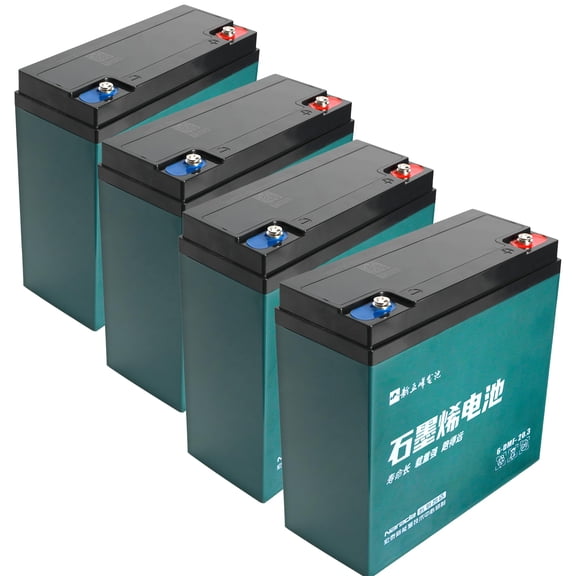 4 Pack 12V 20.3AH Rechargeable Battery 6-DZM-20 6-DZF-20 6-DMF-20 Replacement Battery for 48V Electric Scooter Go Kart Tricycle Wheelchair ATV Golf Cart 4 Wheelers Dirt Bike MX650 MX500 SX500